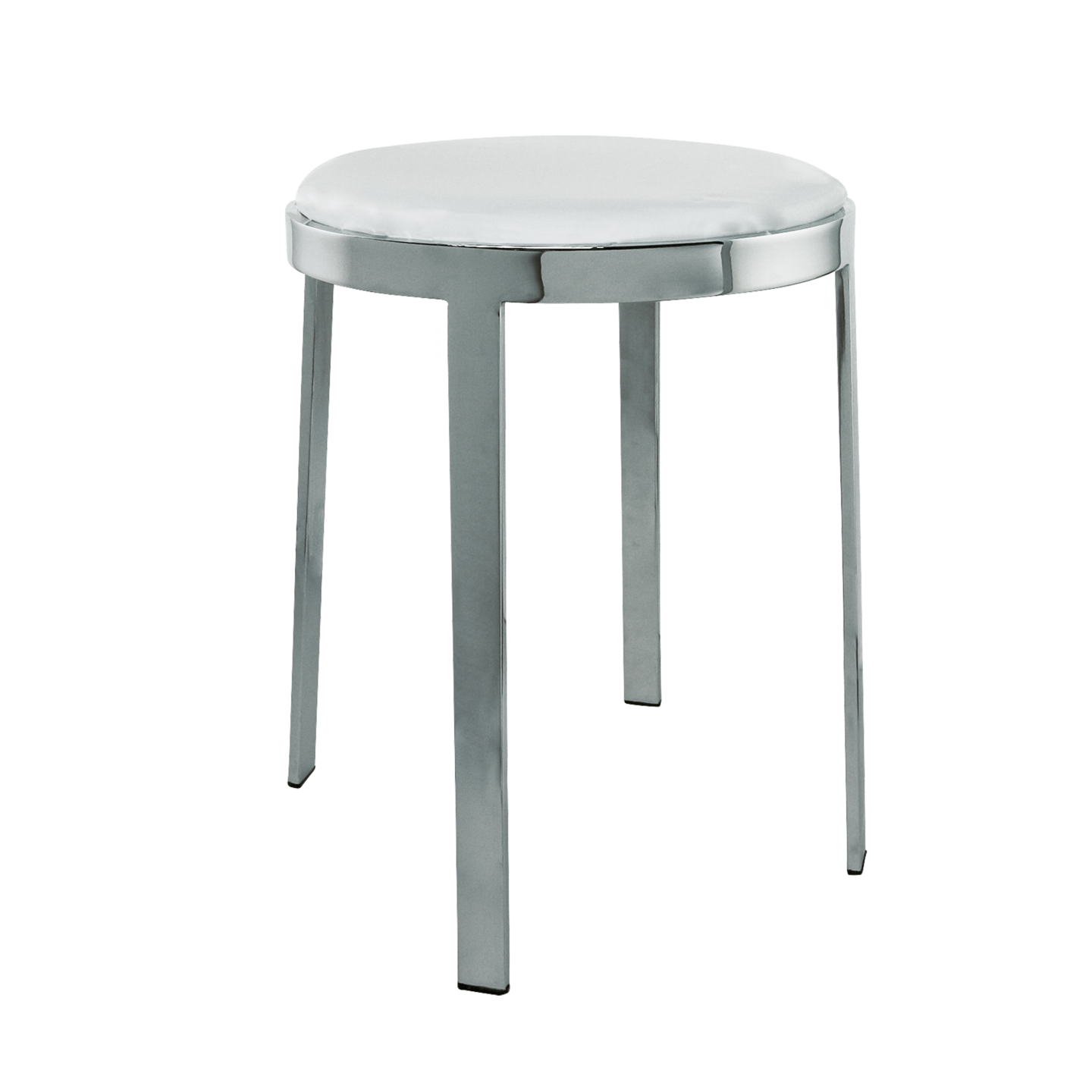 Bathroom stool Antigua, round, chrome/white