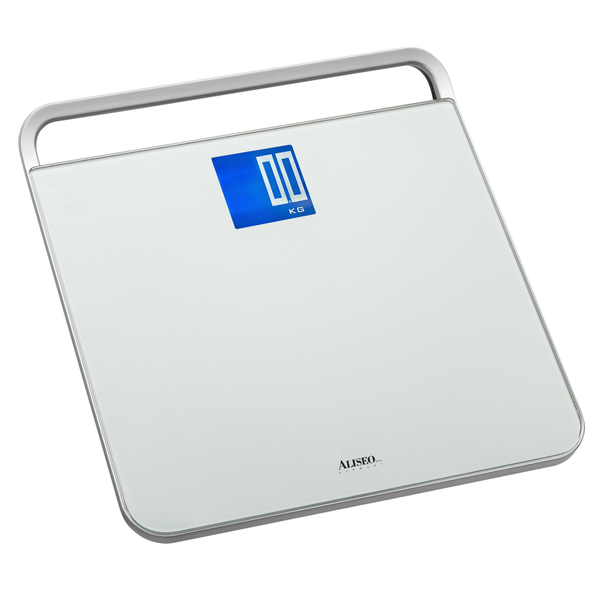 Glass Bathroom Scale NEVIS, square, silver