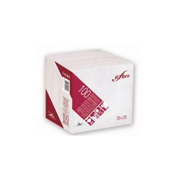 Szalvéta 25x25cm fehér 2 réteg 100 lap/csomag