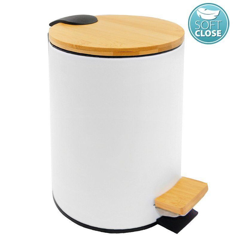 Szemetes, 3l, 170x240mm, fehér/bambusz