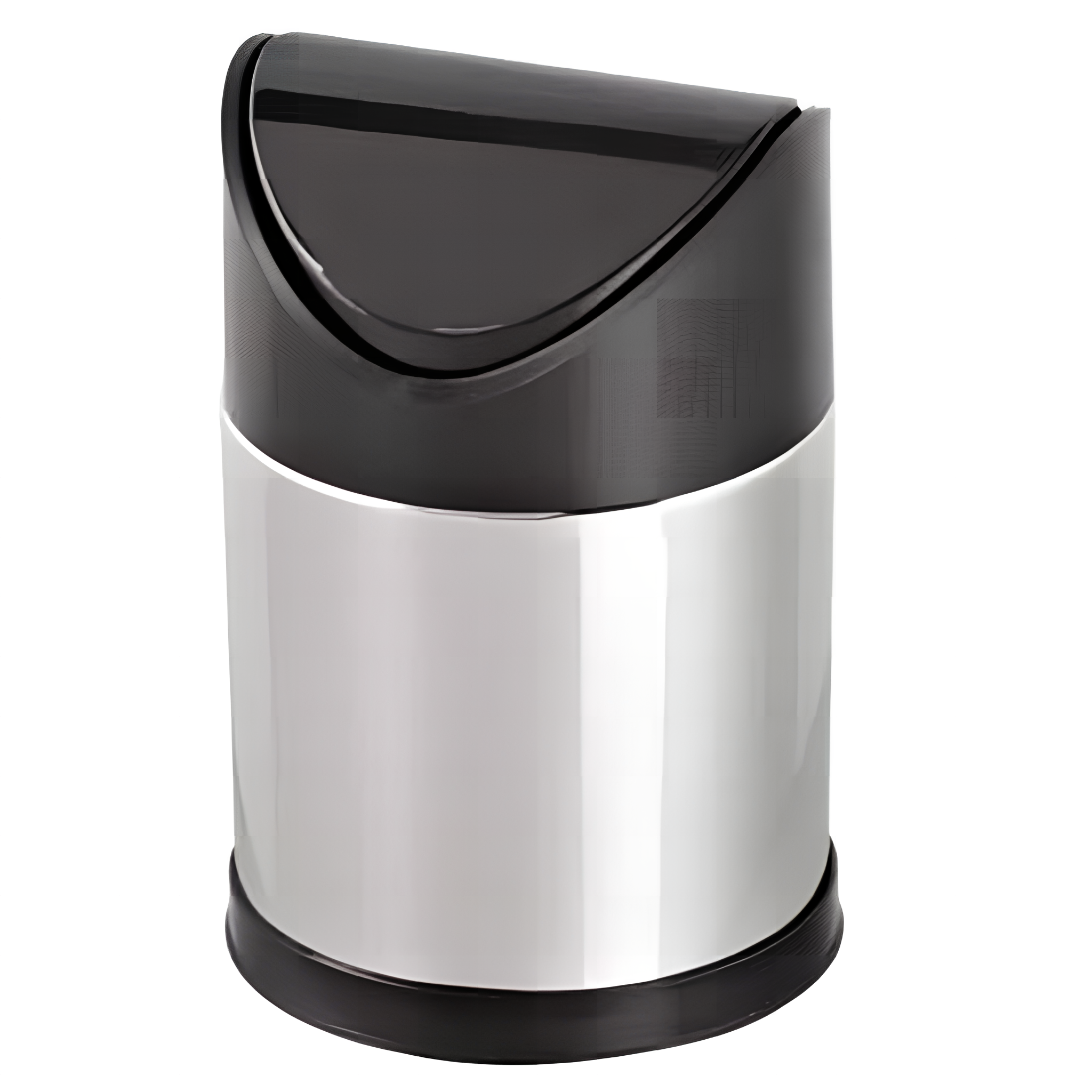 bn15 Szemetes 1,5 literes rozsdamentes asztali billenőfedeles fekete tetővel