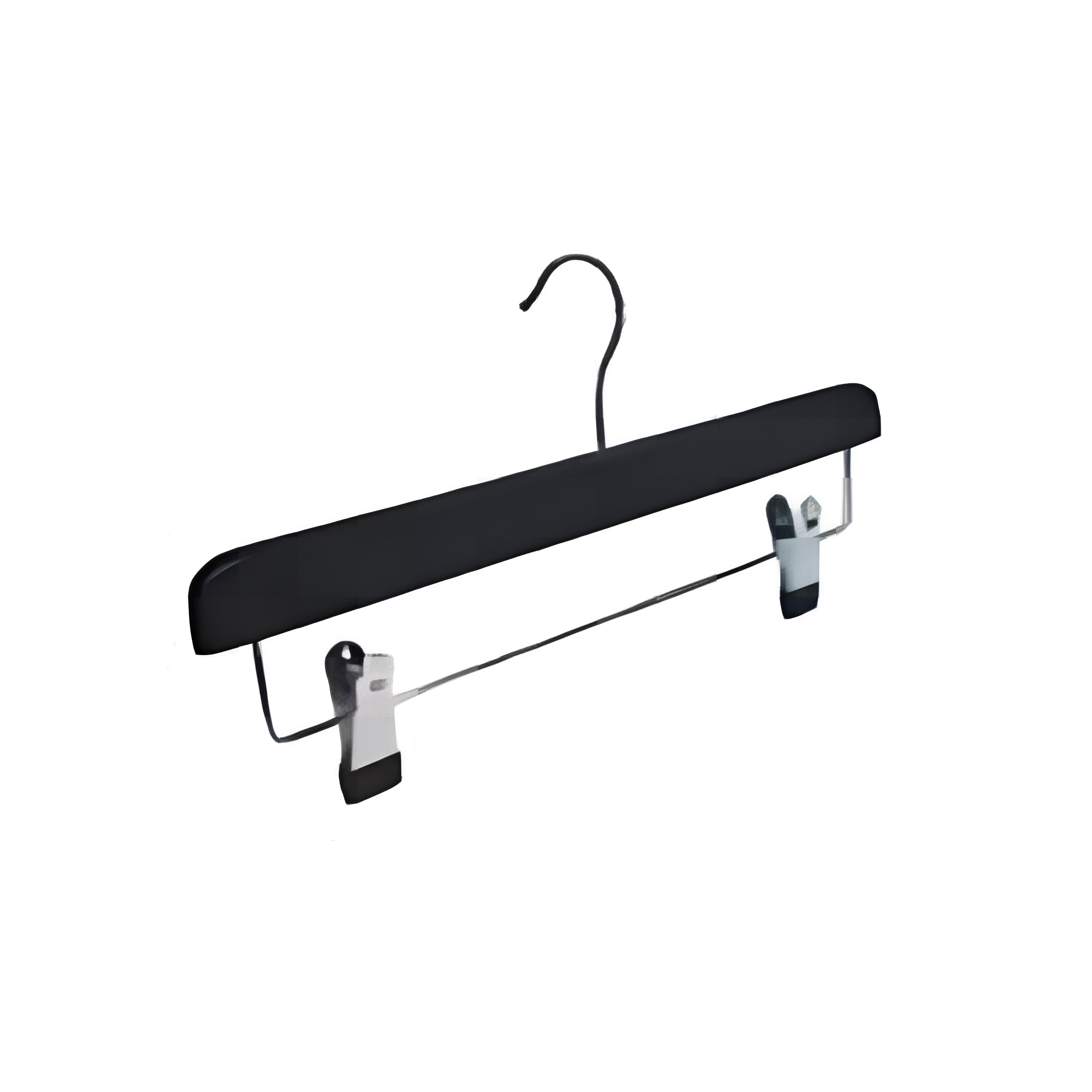 neut. vállfa fa matt fekete csíptetős 35 cm