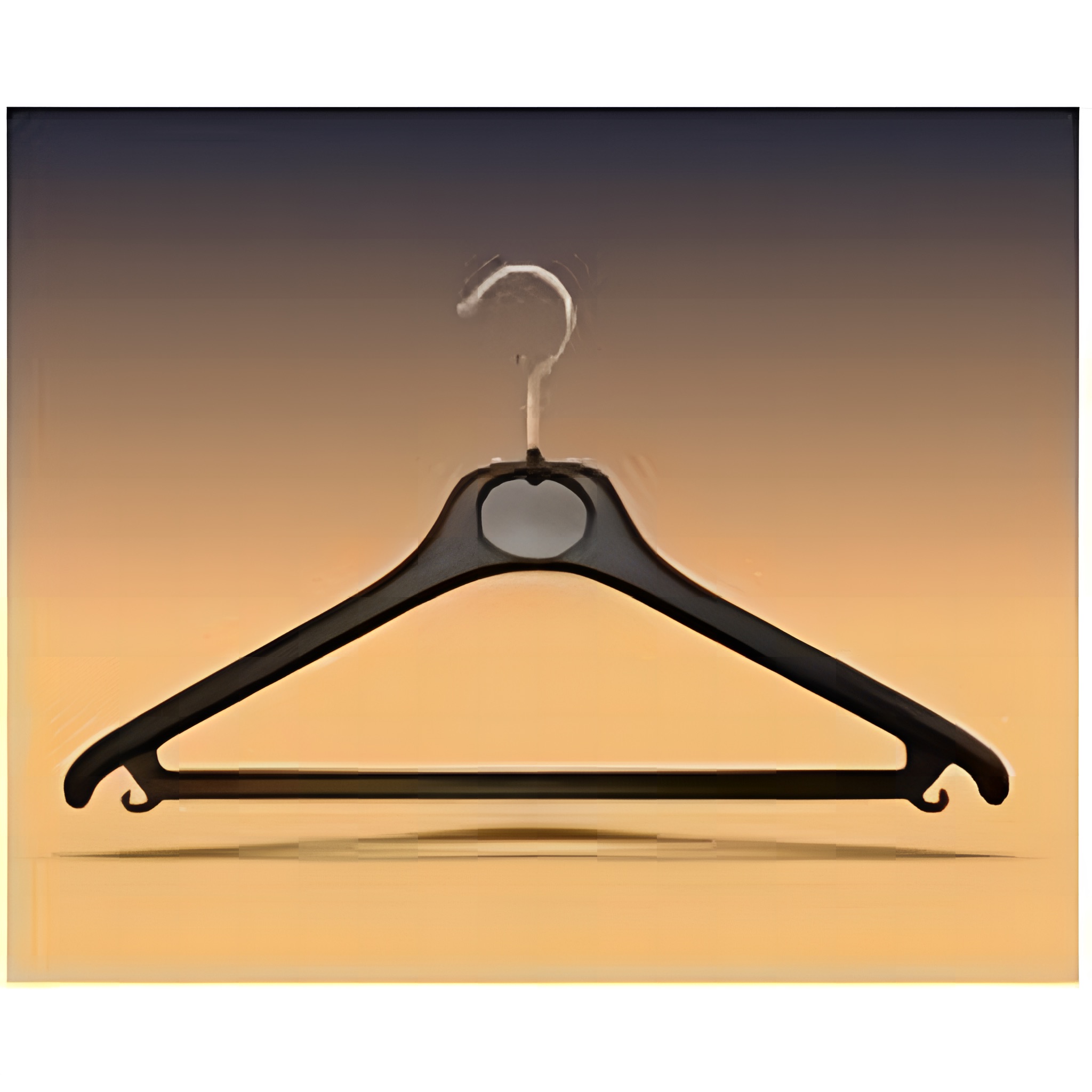 m7 neut. vállfa Lux fekete műanyag, csipesszel 42 cm