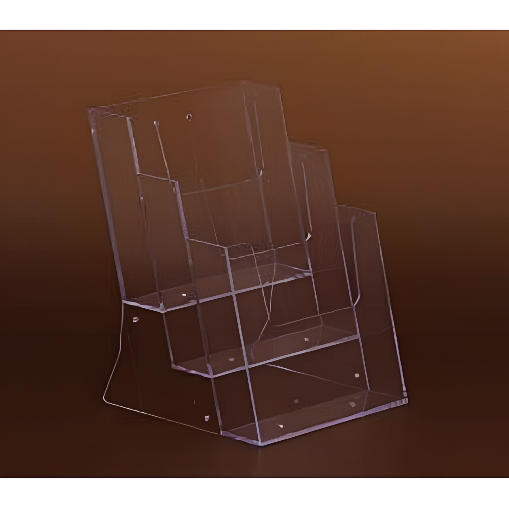 Plexi prospektustartó, A/5 asztali, 3 rekeszes