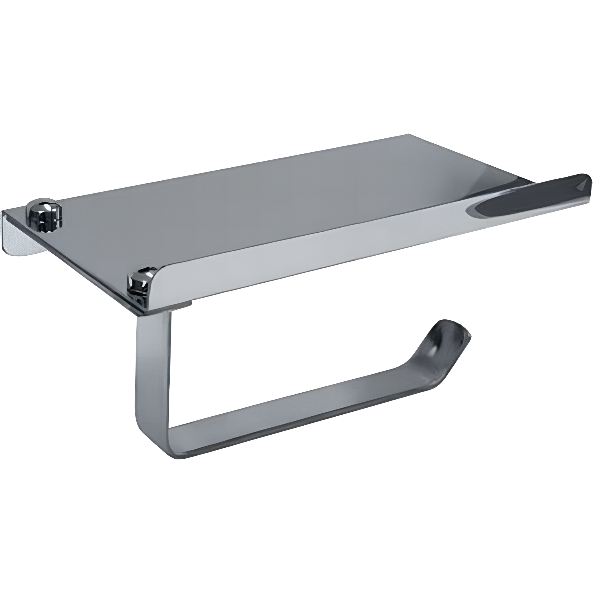 WC papírtartó mobiltelefon tartó polccal, 180x77x93mm, polírozott inox