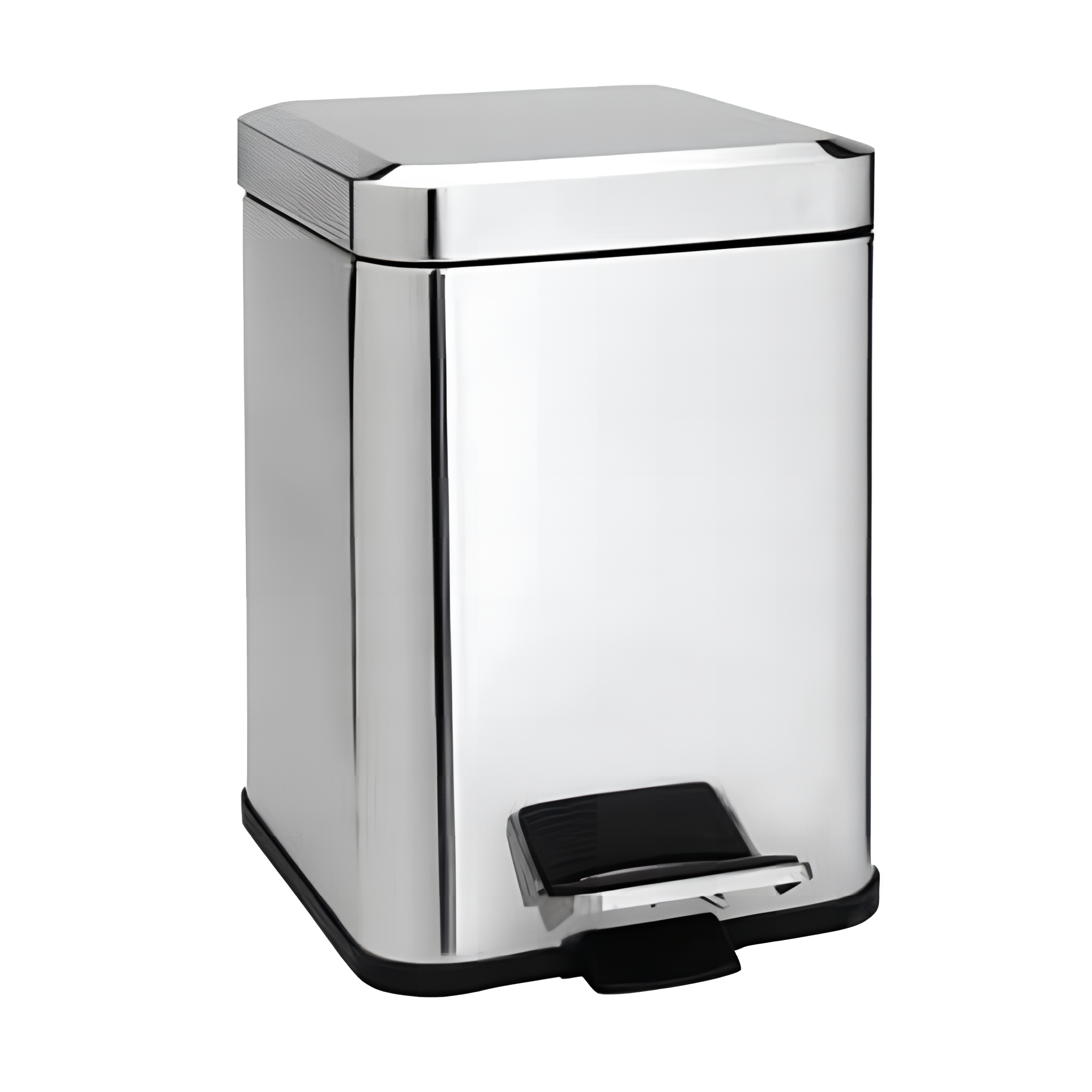 Pedálos szemetes, 200x300x200mm, 6l, inox/polírozott