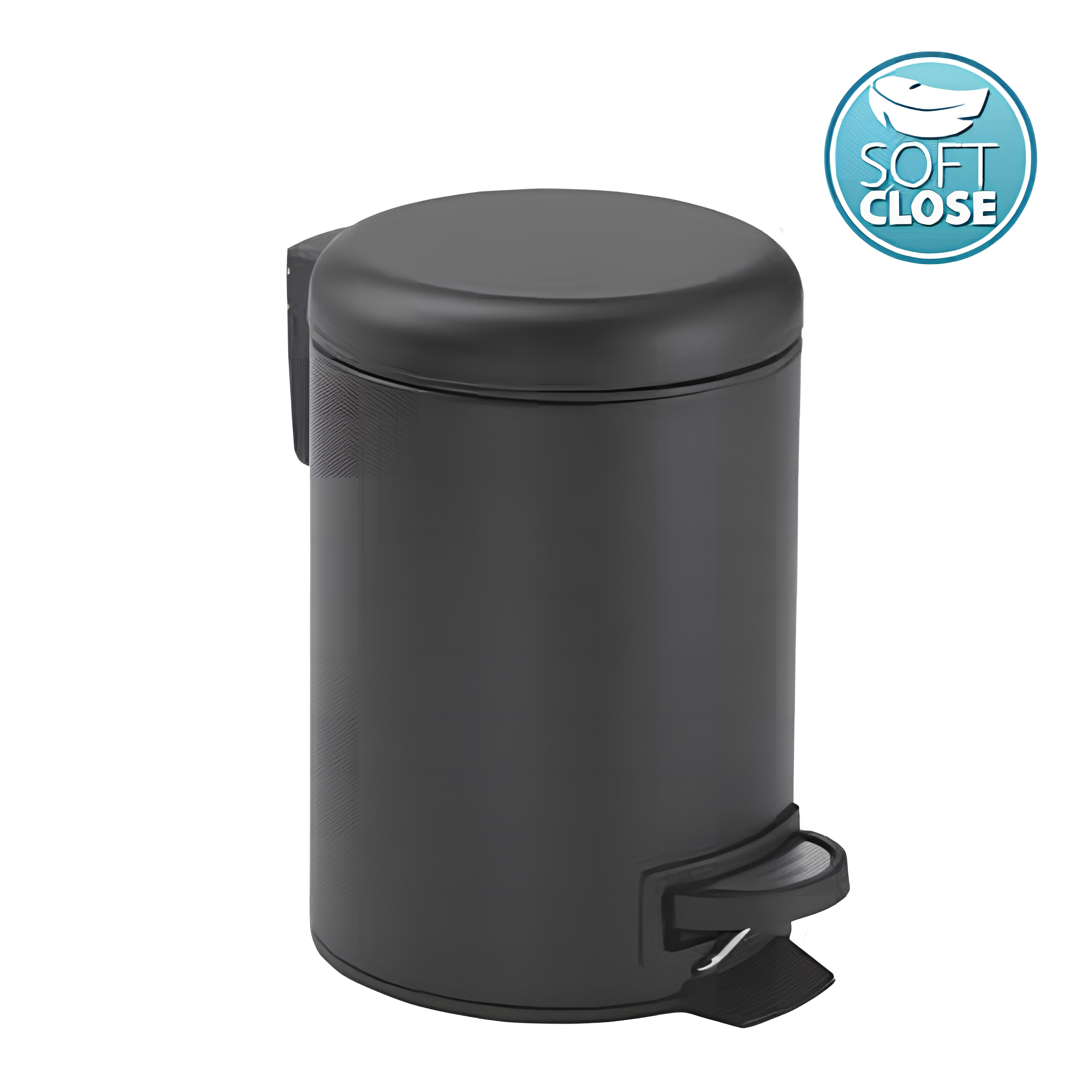 Szemetes, Soft Close, 5l, 206x275x268mm, matt fekete