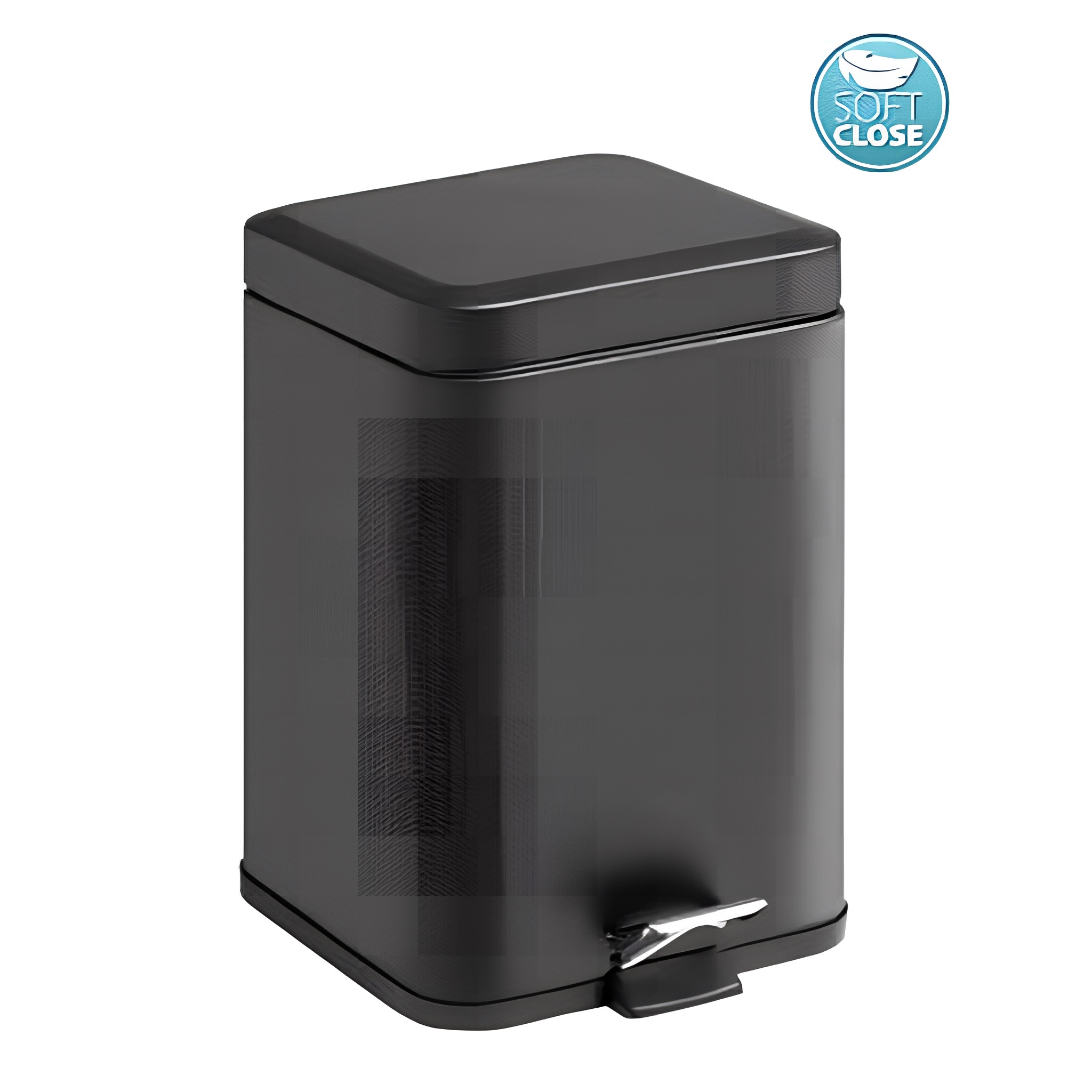 Szemetes, Soft Close, 5l, 205x300x240mm, matt fekete