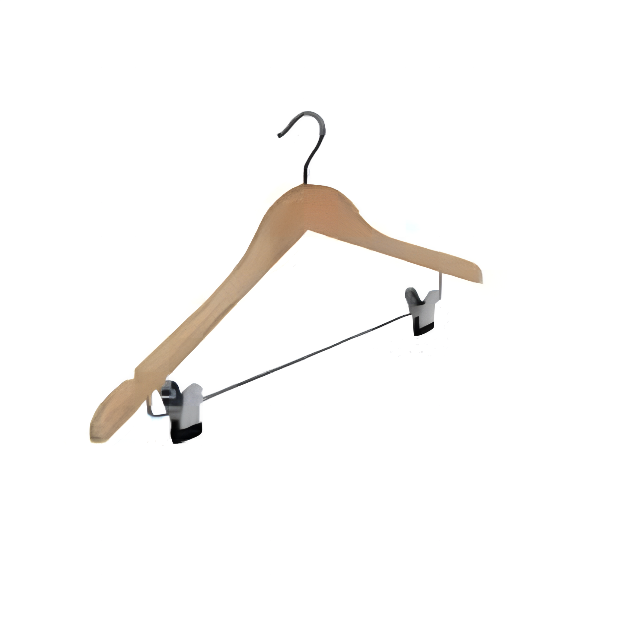 neut. vállfa fa natúr csíptetős 44 cm