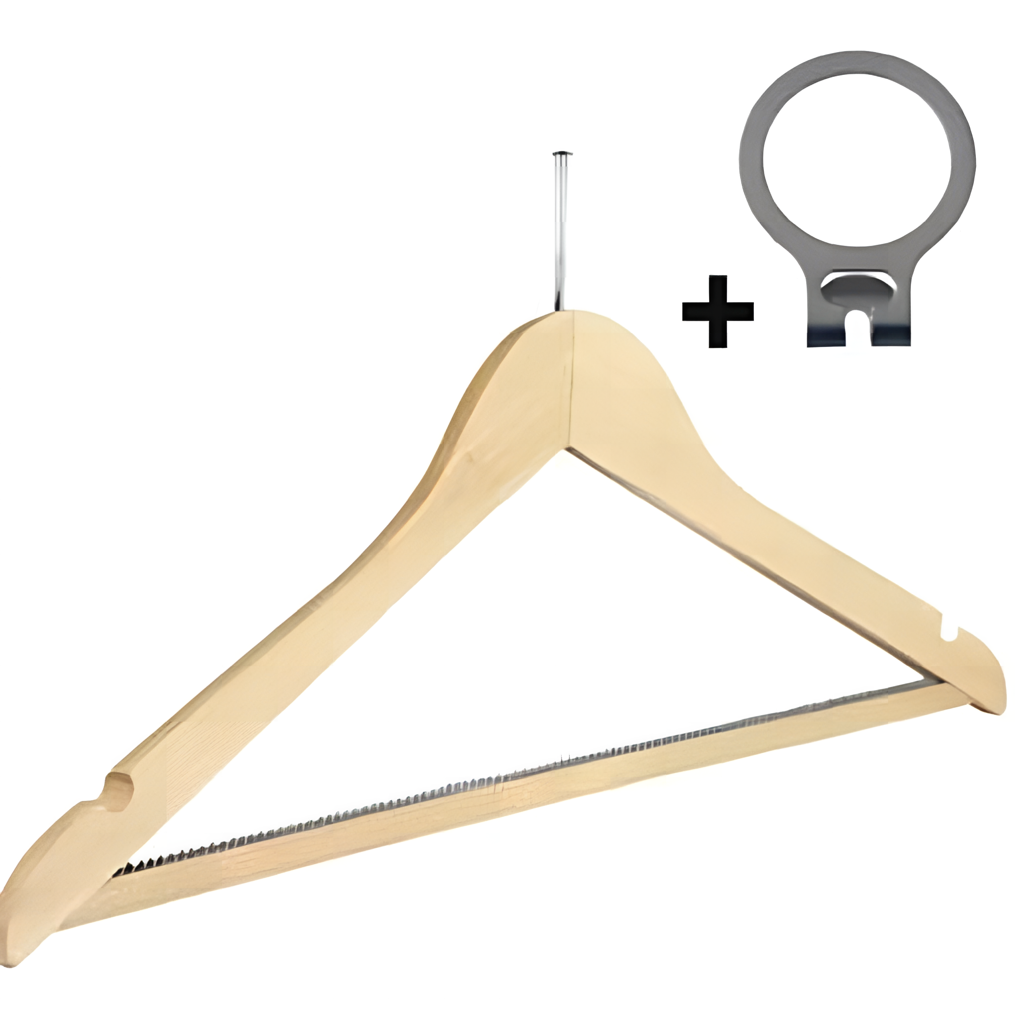 neut. fa lopásgátlós vállfa műanyag csúszásgátlós nadrágtartóval 44 cm