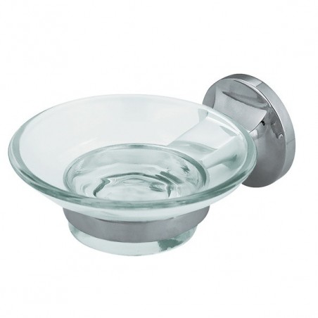 10.03163 Spirella Soap dish to fix Glass and Chrome Steel LAGUNE Transparent Spirella