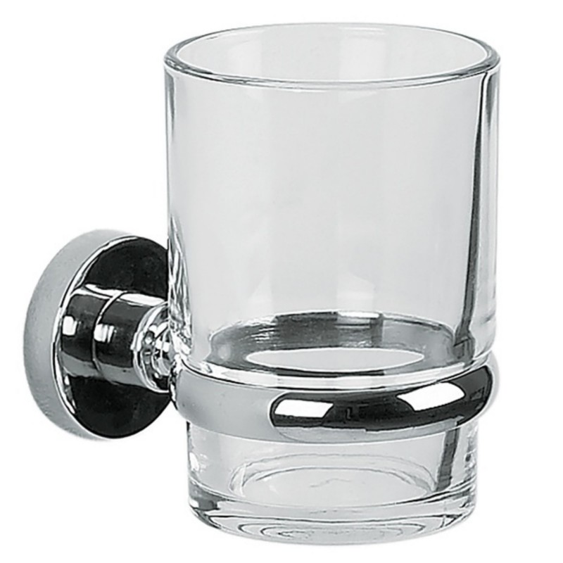 10.06426 Spirella Tumbler to fix Glass & Chromed Steel ATLANTIC Transparent Spirella