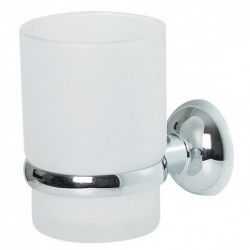 10.13012 Spirella Tumbler to fix Glass & Chromed steel CAMPAGNE Opaque Spirella