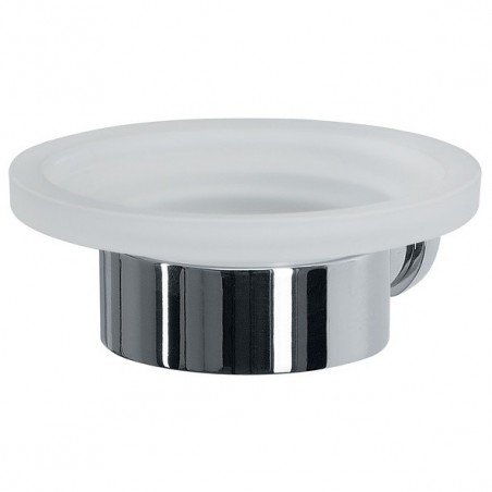 10.19421 Spirella Soap dish to fix Glass & Chrome steel MILO White Spirella