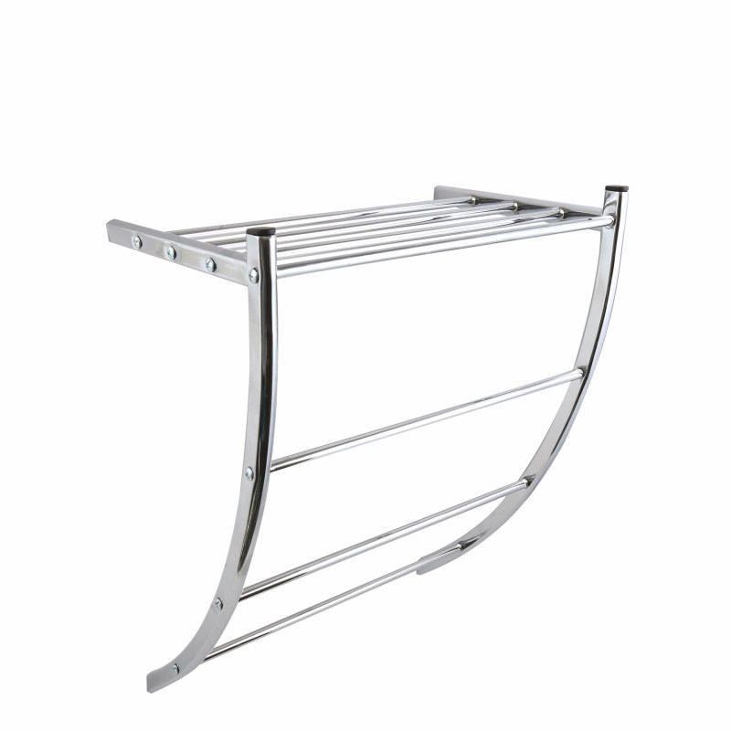 MSV MSV Chrome Steel Towel Rack & Wall Shelf
