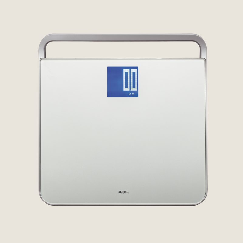 Glass Bathroom Scale NEVIS, square, silver