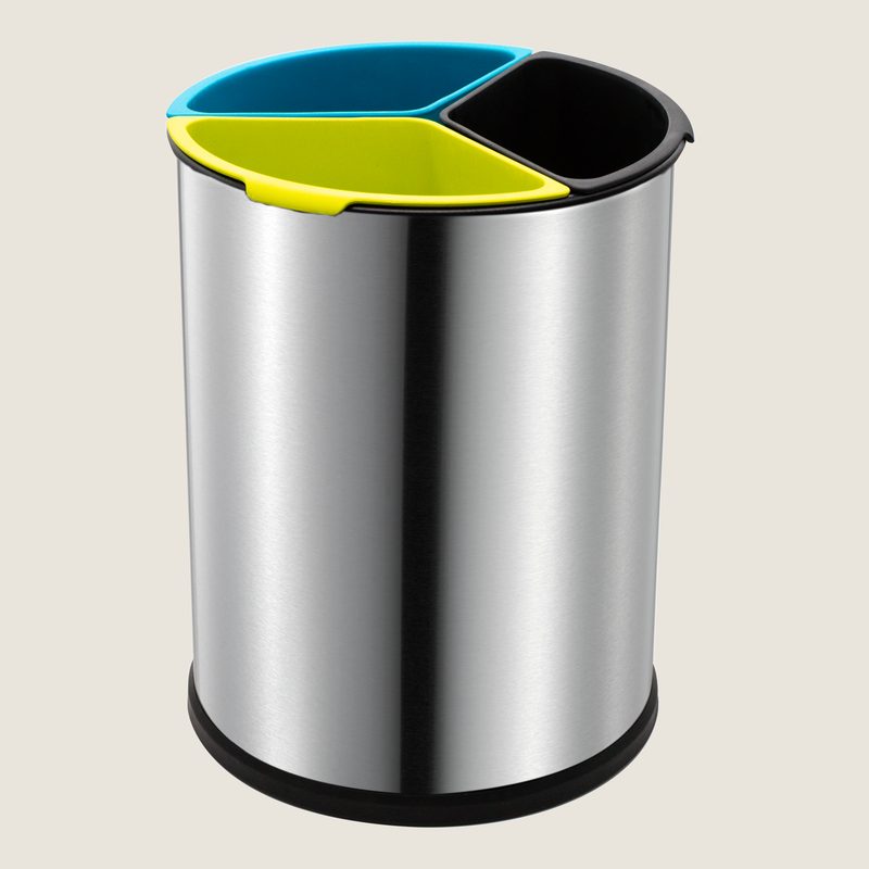 Waste Bin PRESTIGE, brushed chrome, 3 x 3,5  l