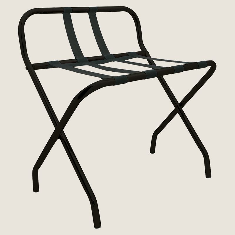 Luggage rack with back, black matt