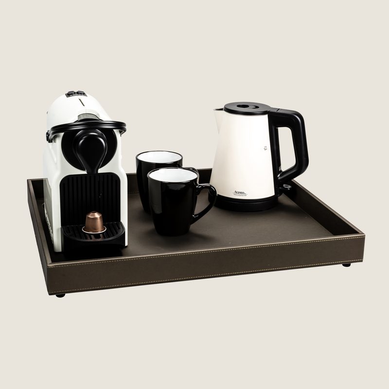 The Londoner, Tray with 2 holes, taupe (brownish grey)