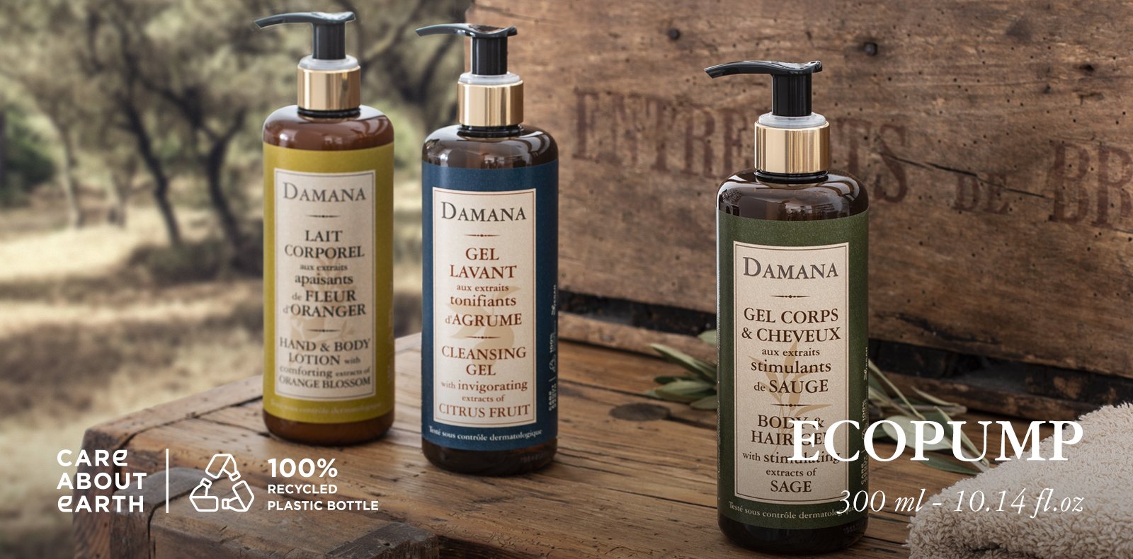 Damana Earth & Sun Ecopump adagoló a zuhanyzóban