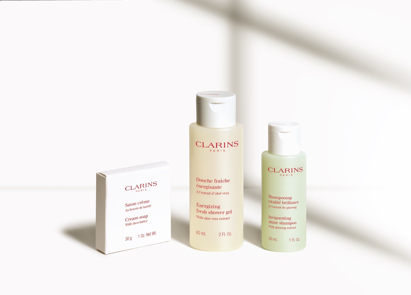 Clarins 30 és 60 ml-es vendégflakonok