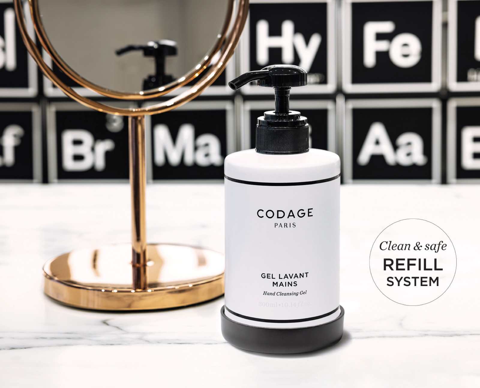 CODAGE 300 ml-es Ecofill adagoló szállodai környezetben