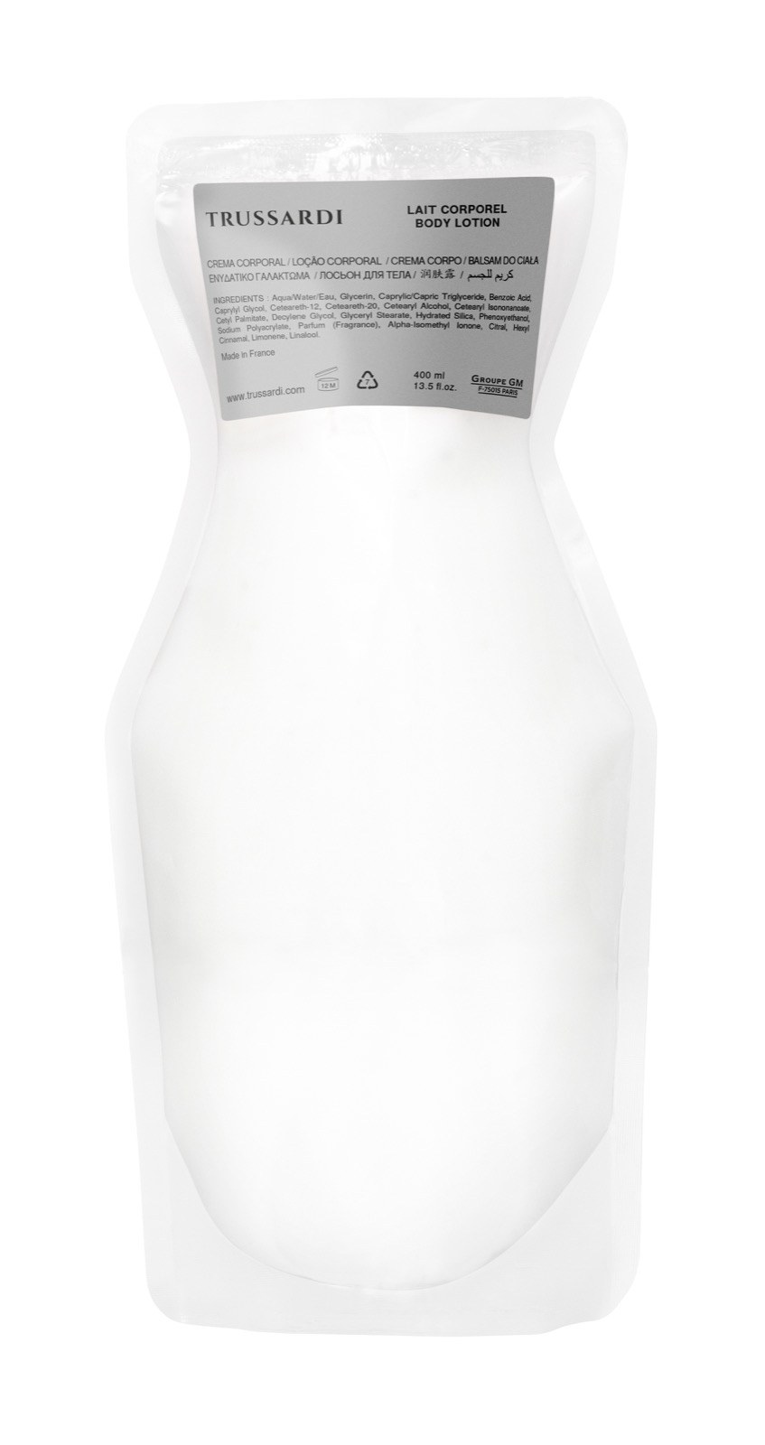Trussardi 400 ml-es Ecofill testápoló utántöltő