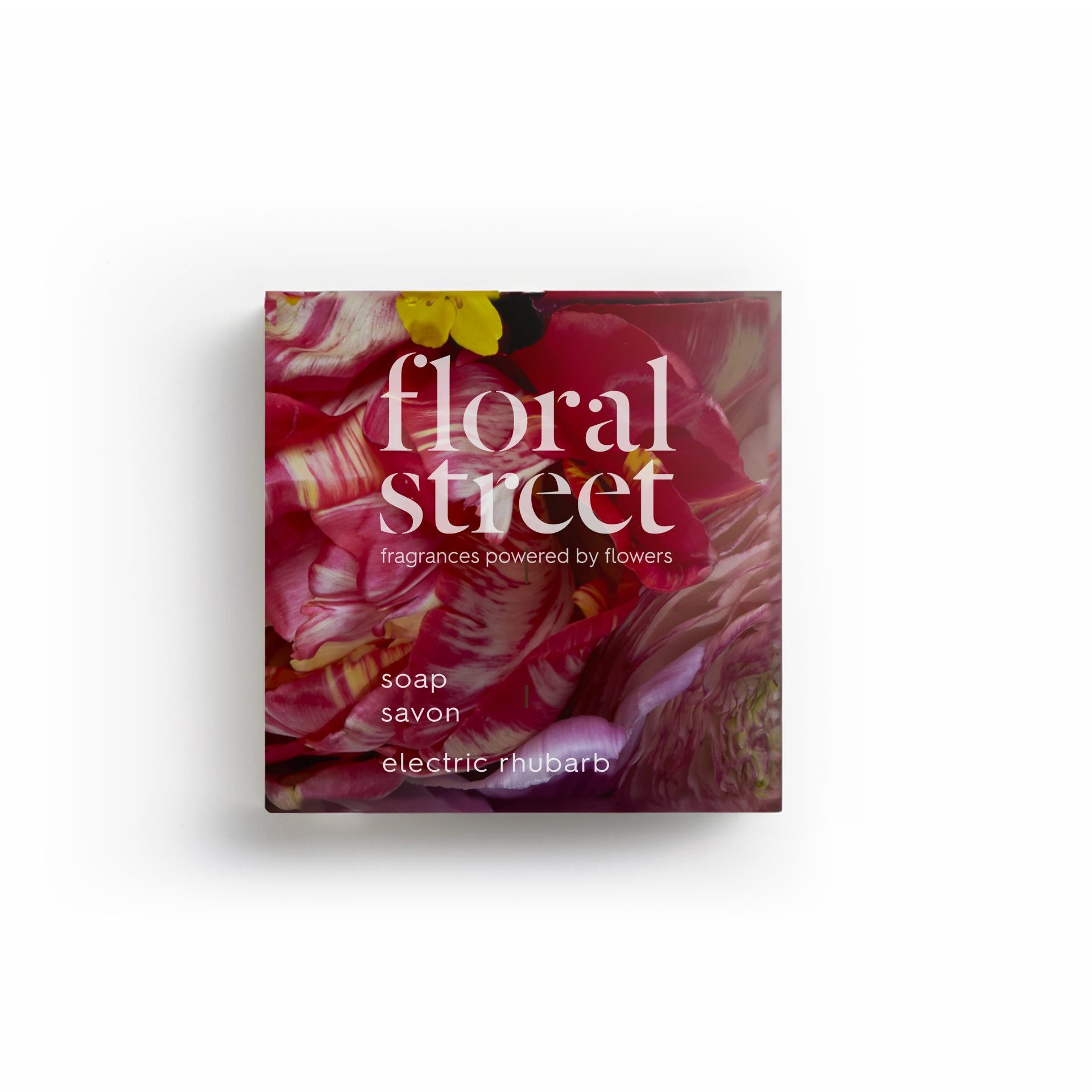 Floral Street Electric Rhubarb szappan, 20 g, dobozos kiszerelés