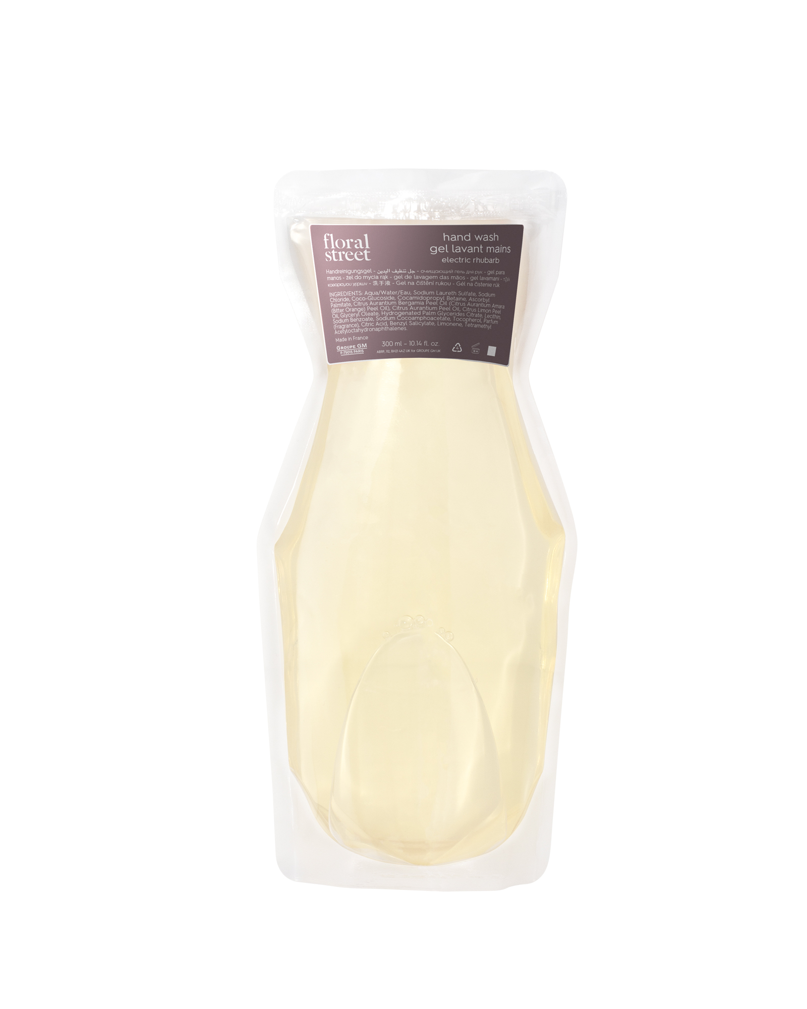 Floral Street Electric Rhubarb kézmosó utántöltő tasak, 300 ml