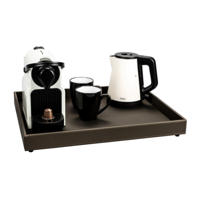 The Londoner, Tray with 2 holes, taupe (brownish grey)