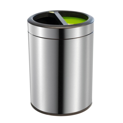 Waste Bin PRESTIGE, brushed chrome, 2 x 5 l.